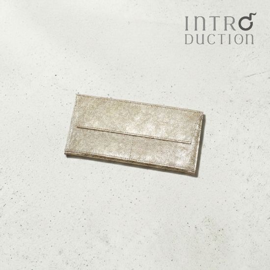 Picture of イントロダクション 長財布 本革 レザー 国産 日本製 開運日 天赦日 寅の日 メンズ レディース<br>1901-442P プラチナ ポケットウォレットL INTRODUCTION 薄い 軽い 軽量 冠婚葬祭