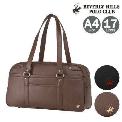 ビバリーヒルズポロクラブ スクールバッグ スクバ 17L レディース BHSC006 <br>Beverley Hills Polo Club 大容量 横型 合皮 ボストンバッグ A4 学校 学生カバン 学生鞄 入学祝い 進学祝い 合格祝い の画像