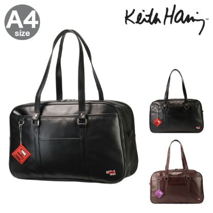 Picture of キースへリング スクールバッグ スクバ A4 合皮 <br>15752 Keith Haring スクバ トートバッグ ボストンバッグ 通学 登校 学校 肩掛け サブバッグ おしゃれ 可愛い 入学 進学 お祝い スクール NY アート