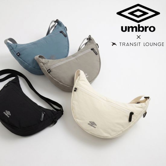 別注 アンブロ トランジットラウンジ コラボ ショルダーバッグ 小さめ 70510 <br>UMBRO TRANSIT LOUNGE 当社限定 ハーフムーンバッグ 軽い 撥水 旅行 お出かけ の画像